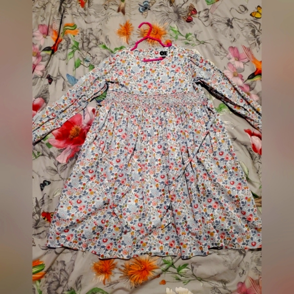 Question Everything Smocked Floral Print Dress
